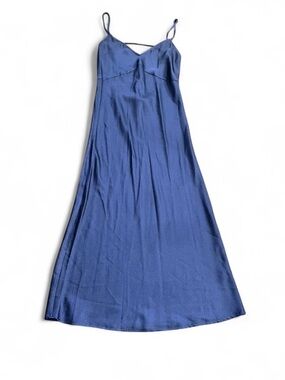 Intimately Free People Navy Satin Slip Dress Size M Silky Minimalist Lingerie